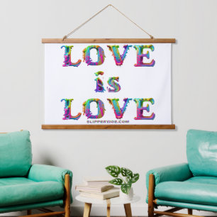 SlipperyJoe love is love dripping melting dynamic  Hanging Tapestry