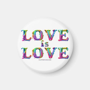 SlipperyJoe love is love dripping melting dynamic Magnet