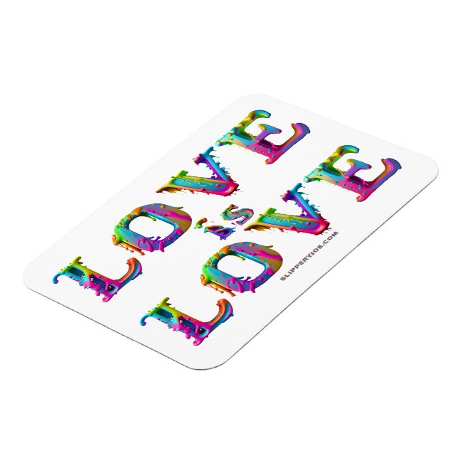 SlipperyJoe love is love dripping melting dynamic  Magnet (Left Side)