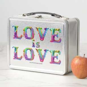 SlipperyJoe love is love dripping melting dynamic  Metal Lunch Box