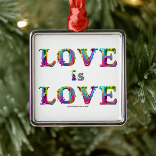 SlipperyJoe love is love dripping melting dynamic  Metal Ornament