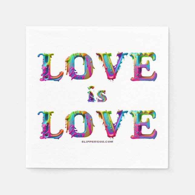 SlipperyJoe love is love dripping melting dynamic  Napkin (Front)
