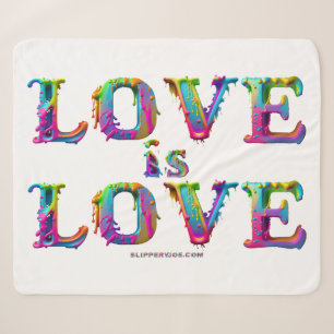 SlipperyJoe love is love dripping melting dynamic Sherpa Blanket