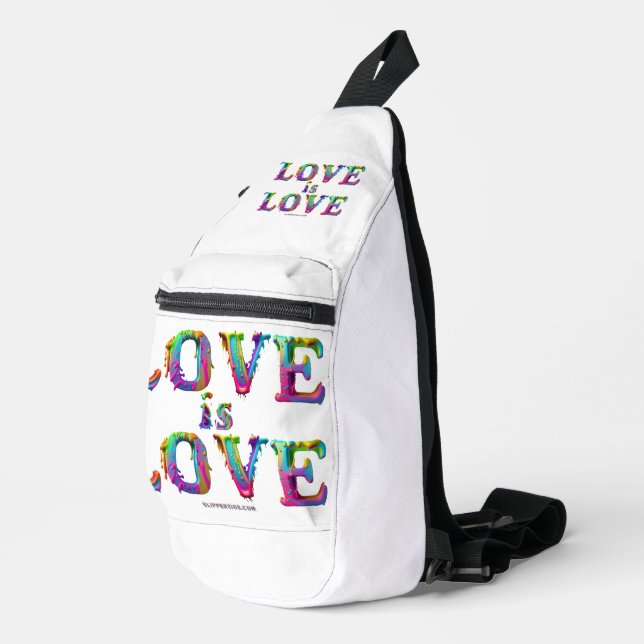 SlipperyJoe love is love dripping melting dynamic  Sling Bag (Right Corner)