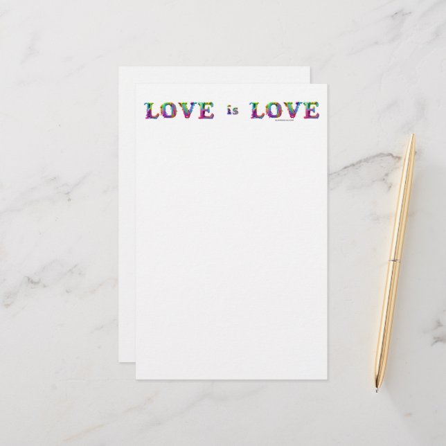 SlipperyJoe love is love dripping melting dynamic  Stationery (Front/Back In Situ)