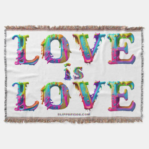 SlipperyJoe love is love dripping melting dynamic Throw Blanket
