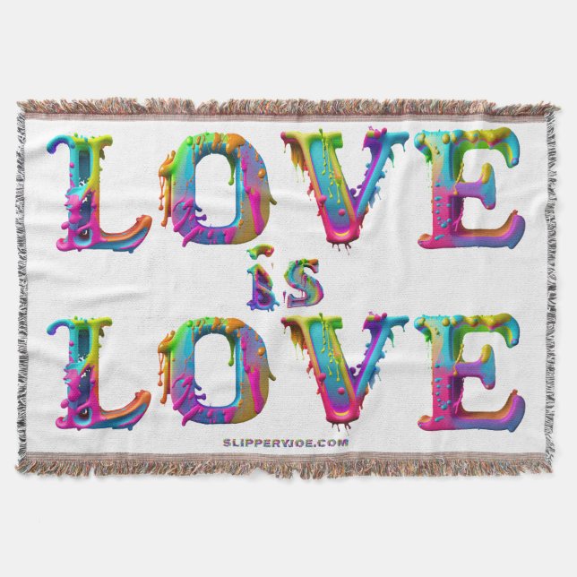 SlipperyJoe love is love dripping melting dynamic  Throw Blanket (Front)
