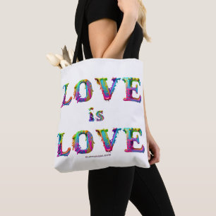 SlipperyJoe love is love dripping melting dynamic  Tote Bag