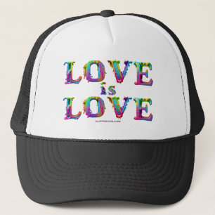 SlipperyJoe love is love dripping melting dynamic  Trucker Hat