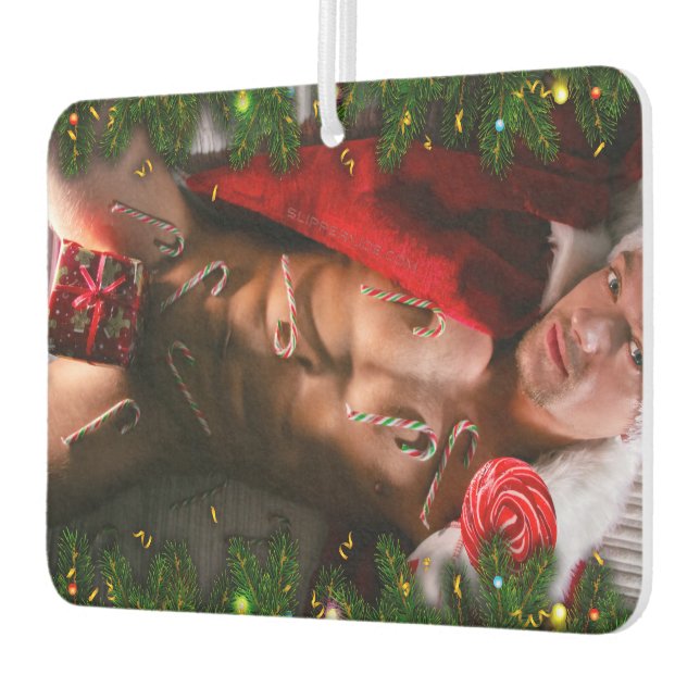 SlipperyJoe male chest six pack stomach bare torso Car Air Freshener (Left)