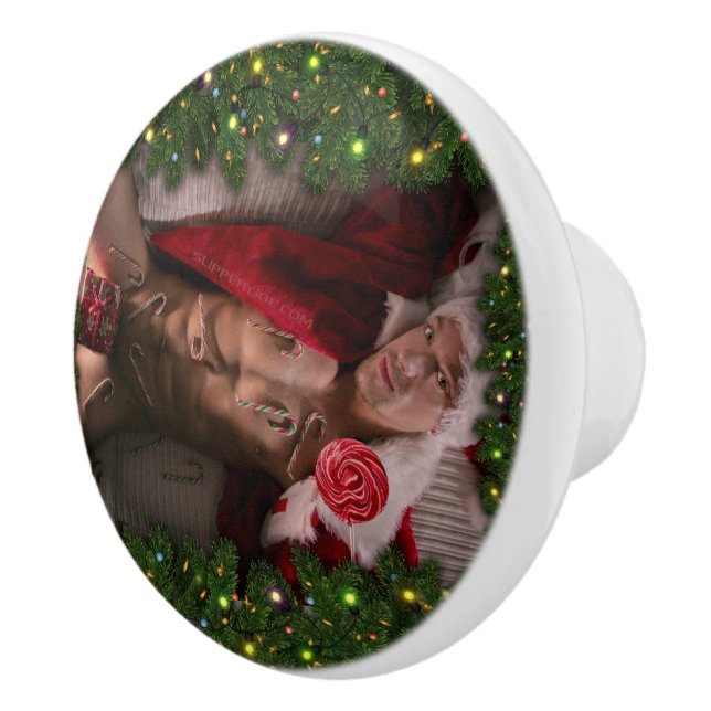 SlipperyJoe male chest six pack stomach bare torso Ceramic Knob (Right)