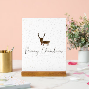 SlipperyJoe Merry Christmas reindeer red-nose antl Acrylic Sign