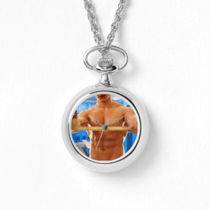 SlipperyJoe muscular man abs locker room tiled flo Watch