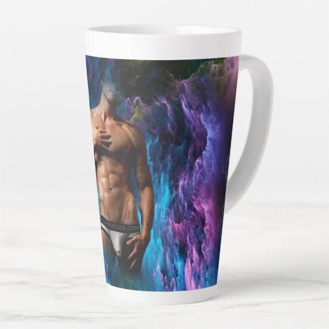 SlipperyJoe muscular man underwear bulge vibrant h Latte Mug (Right Angle)
