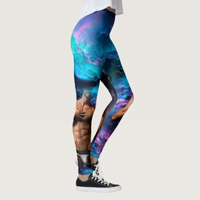 SlipperyJoe muscular man underwear bulge vibrant h Leggings (Right)