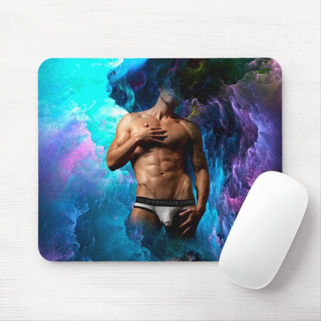 SlipperyJoe muscular man underwear bulge vibrant h Mouse Pad (With Mouse)