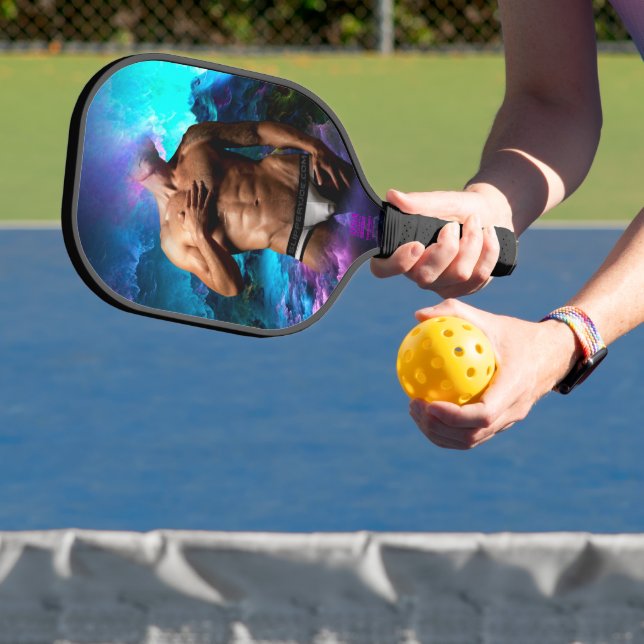 SlipperyJoe muscular man underwear bulge vibrant h Pickleball Paddle (Insitu)