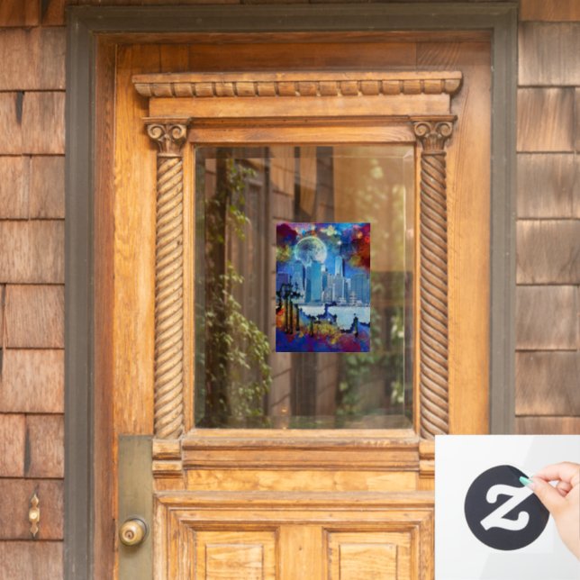 SlipperyJoe NYC graffiti moon surrounded swirling  (Home Door)