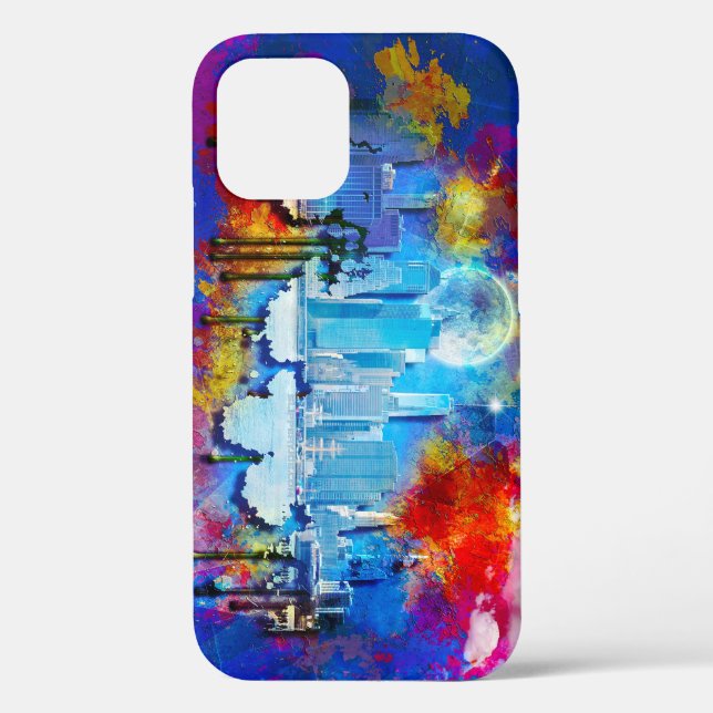 SlipperyJoe NYC graffiti moon surrounded swirling  Case-Mate iPhone Case (Back)