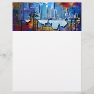 SlipperyJoe NYC graffiti moon surrounded swirling Custom Letterhead