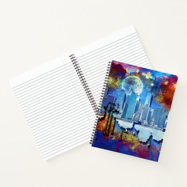 SlipperyJoe NYC graffiti moon surrounded swirling  Notebook (Inside)