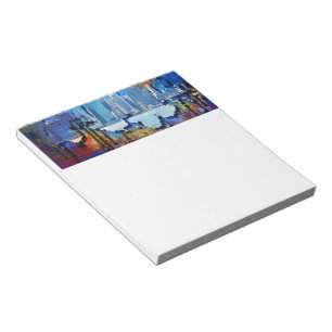 SlipperyJoe NYC graffiti moon surrounded swirling  Notepad