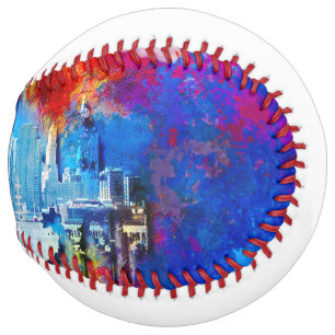 SlipperyJoe NYC graffiti moon surrounded swirling  Softball