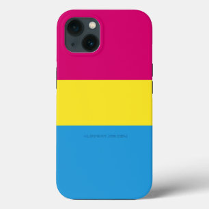SlipperyJoe pansexual pride flag pink amber and cy iPhone 13 Case