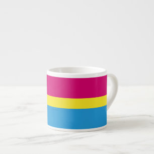 SlipperyJoe pansexual pride flag pink amber and cy Espresso Cup