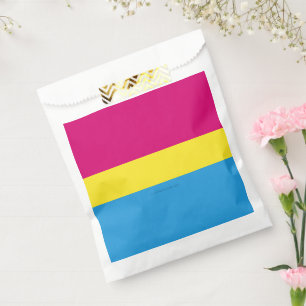 SlipperyJoe pansexual pride flag pink amber and cy Favour Bag