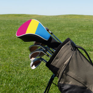 SlipperyJoe pansexual pride flag pink amber and cy Golf Head Cover