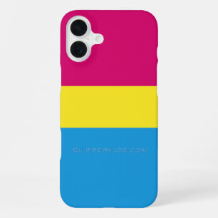SlipperyJoe pansexual pride flag pink amber and cy iPhone 16 Plus Case
