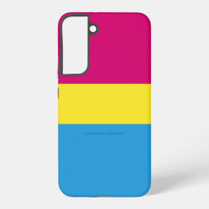 SlipperyJoe pansexual pride flag pink amber and cy Samsung Galaxy Case