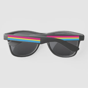 SlipperyJoe pansexual pride flag pink amber and cy Sunglasses