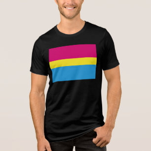SlipperyJoe pansexual pride flag pink amber and cy Tri-Blend Shirt