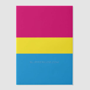 SlipperyJoe pansexual pride flag pink amber and cy Vellum Invitations