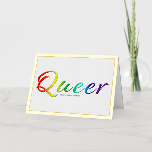 SlipperyJoe queer pride colours bold and celebrato Foil Greeting Card