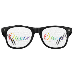 SlipperyJoe queer pride colours bold and celebrato Retro Sunglasses