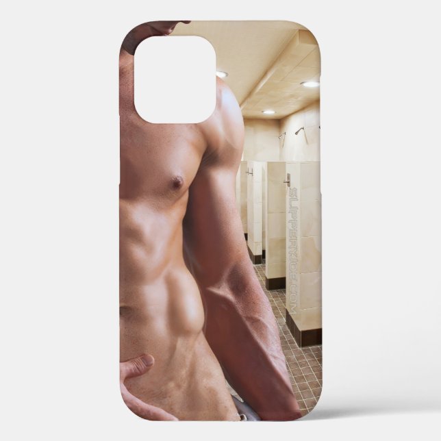 SlipperyJoe shirtless muscular man sixpack abs fit Case-Mate iPhone Case (Back)