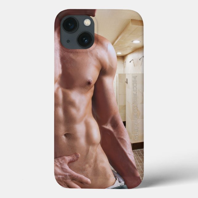 SlipperyJoe shirtless muscular man sixpack abs fit Case-Mate iPhone Case (Back)