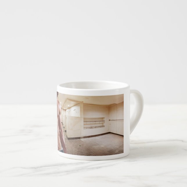 SlipperyJoe shirtless muscular man sixpack abs fit Espresso Cup (Front Right)