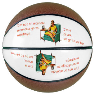 SlipperyJoe socialising drinking party vintage wom Basketball