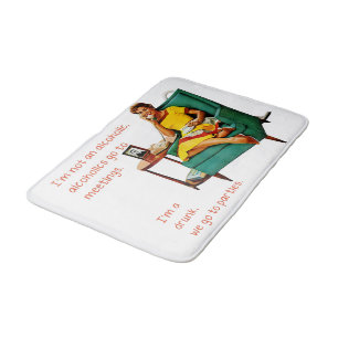 SlipperyJoe socialising drinking party vintage wom Bath Mat
