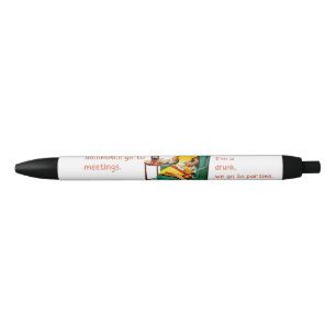 SlipperyJoe socialising drinking party vintage wom Black Ink Pen