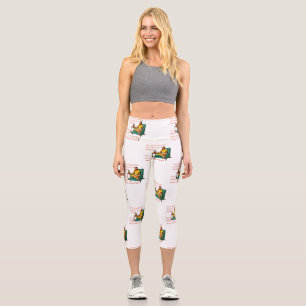 SlipperyJoe socialising drinking party vintage wom Capri Leggings