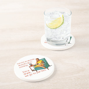 SlipperyJoe socialising drinking party vintage wom Coaster