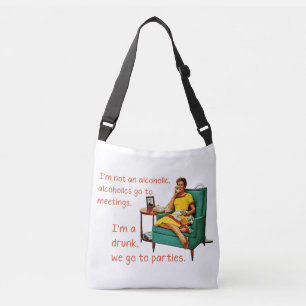 SlipperyJoe socialising drinking party vintage wom Crossbody Bag