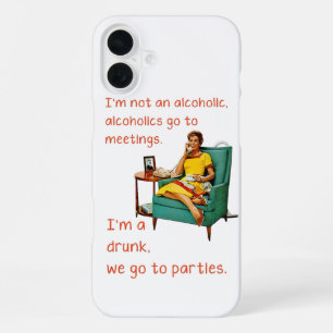 SlipperyJoe socialising drinking party vintage wom iPhone 16 Plus Case