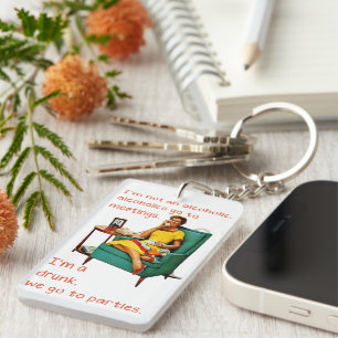 SlipperyJoe socialising drinking party vintage wom Key Ring