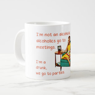 SlipperyJoe socialising drinking party vintage wom Large Coffee Mug